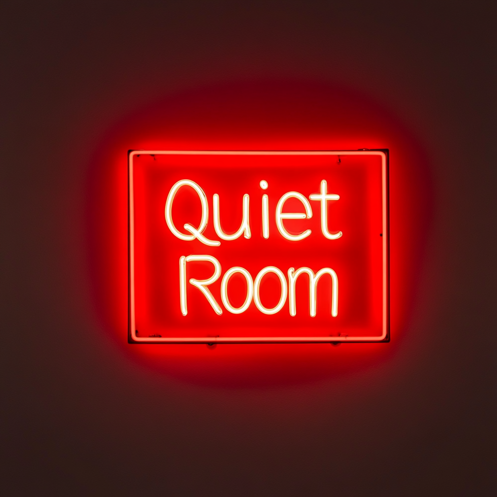 "Quiet Room" - Red Neon Sign, 24 Inches