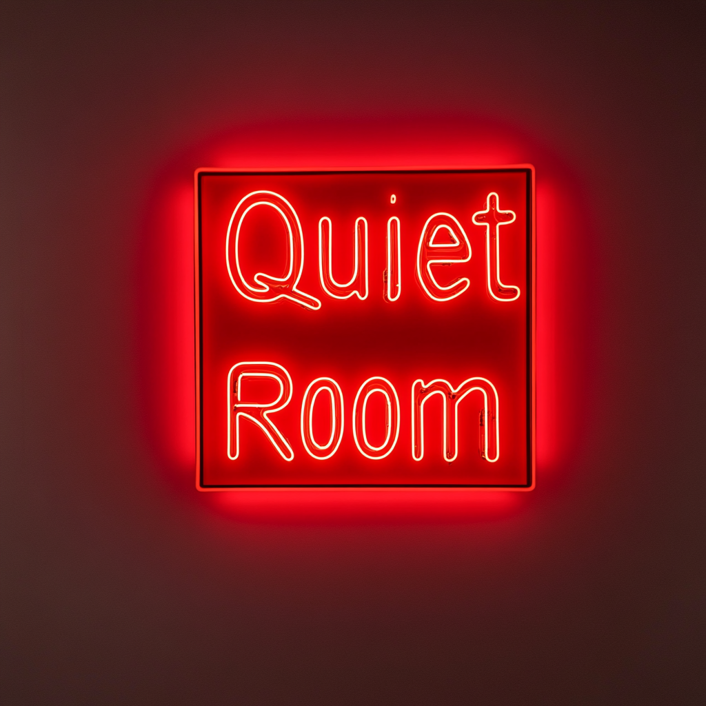 "Quiet Room" - Red Neon Sign, 24 Inches