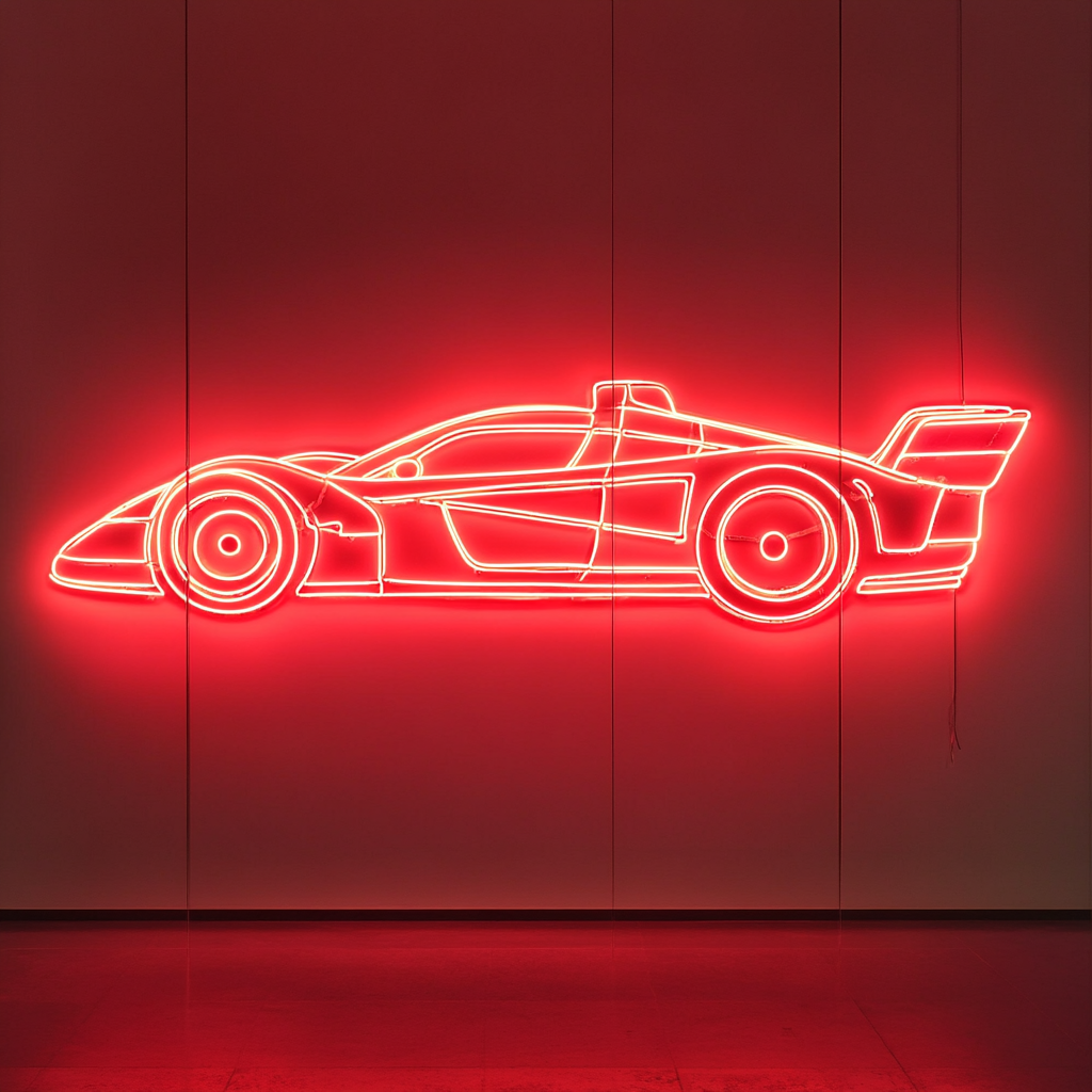 Race Car - Red Neon Sign, 18 Inches