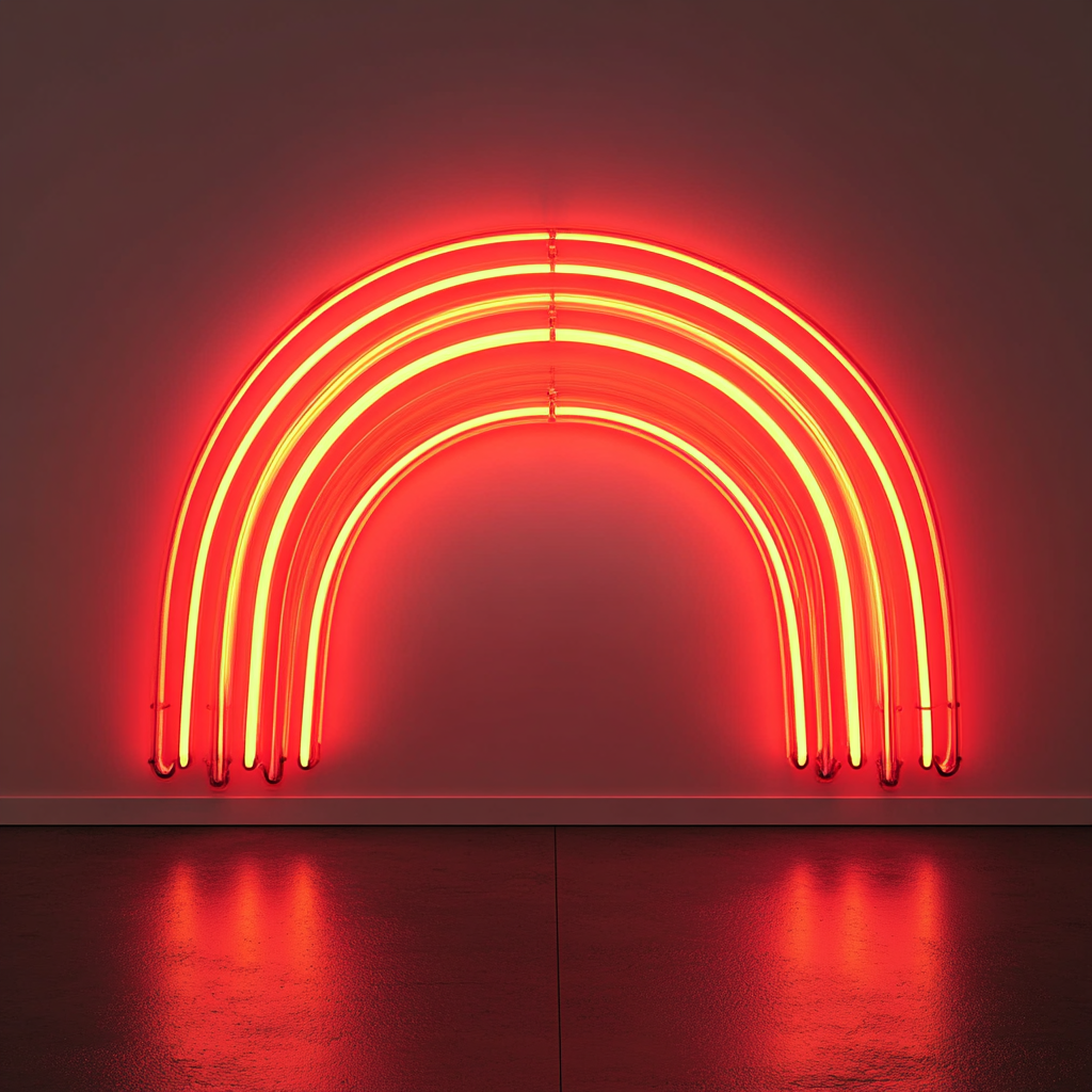 Rainbow - Red Neon Sign, 18 Inches