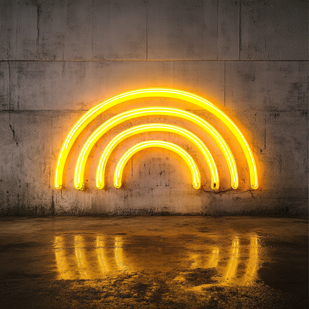 Rainbow - Yellow Neon Sign, 24 Inches