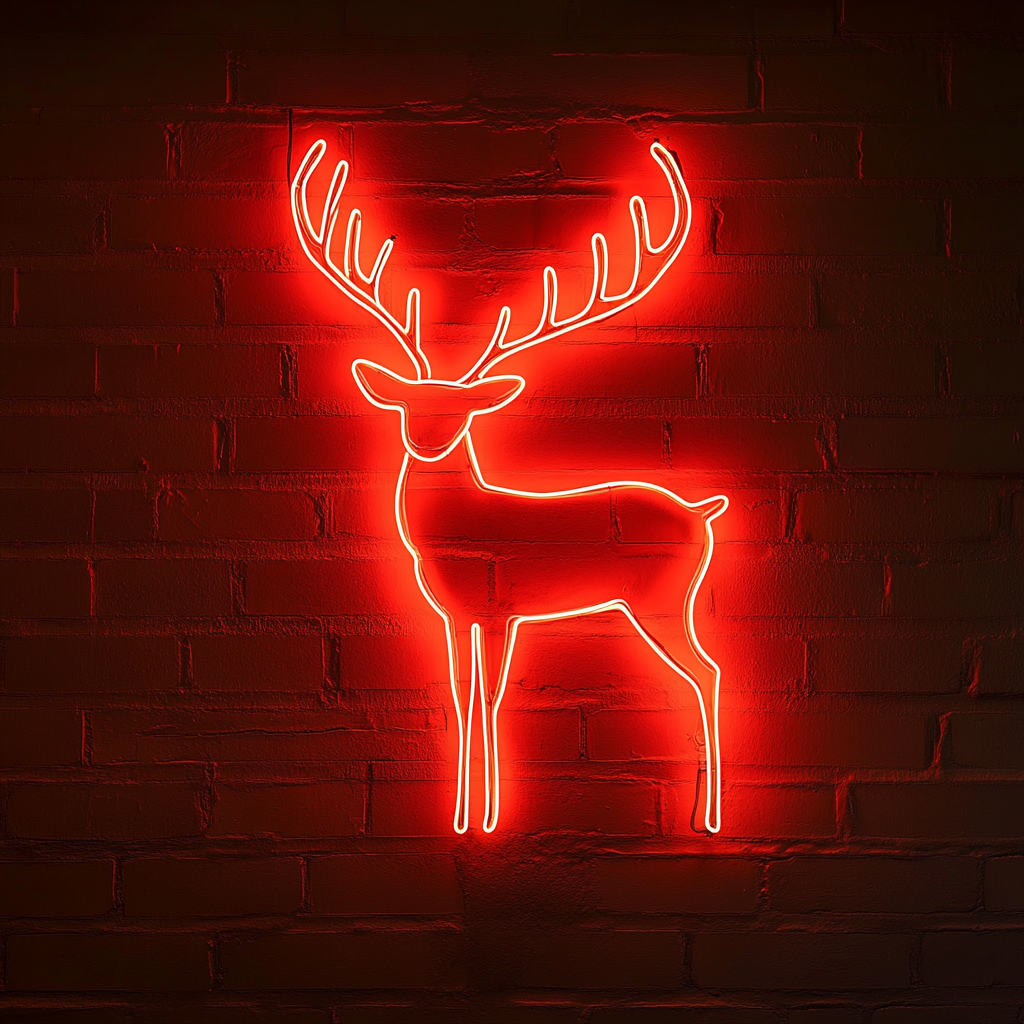 Raindeer - Red Neon Sign, 18 Inches