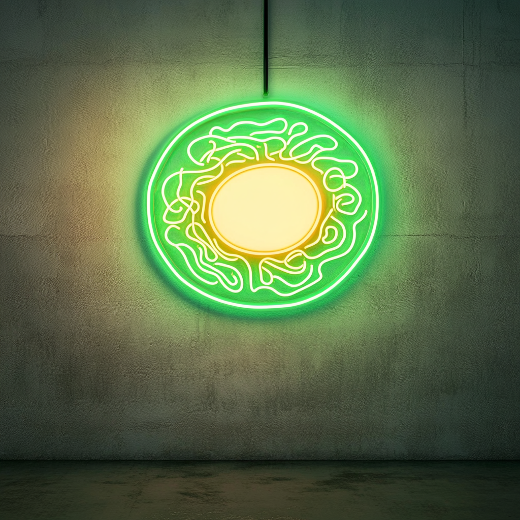 Ramen Noodles with Egg - Green Neon Sign, 18 Inches