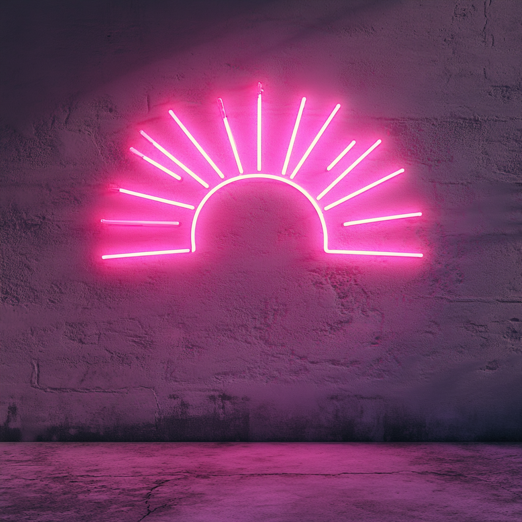 Rays of Sunshine - Pink Neon Sign, 18 Inches