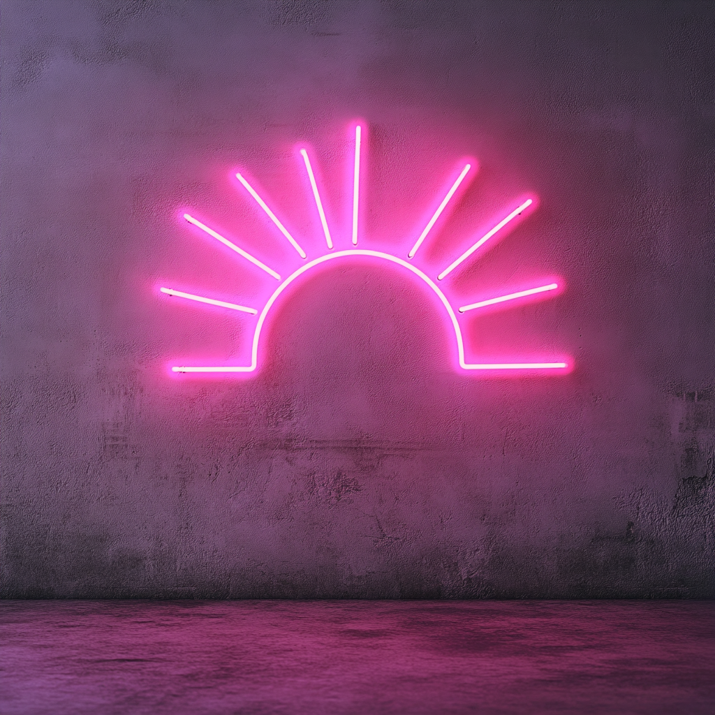 Rays of Sunshine - Pink Neon Sign, 18 Inches