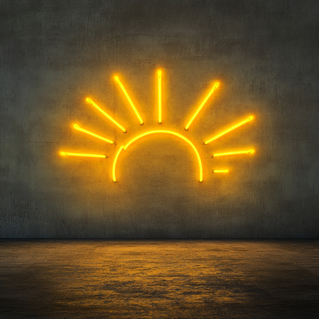 Rays of Sunshine - Yellow Neon Sign, 18 Inches