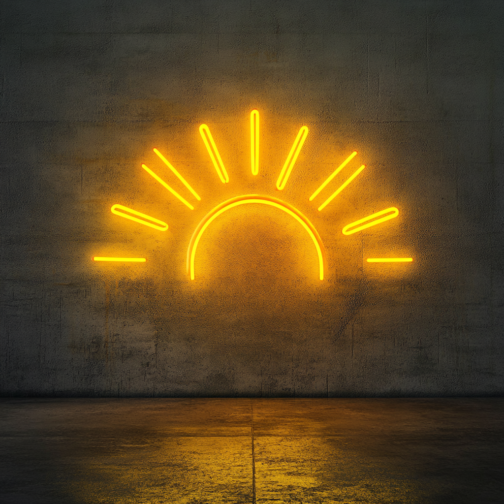 Rays of Sunshine - Yellow Neon Sign, 24 Inches