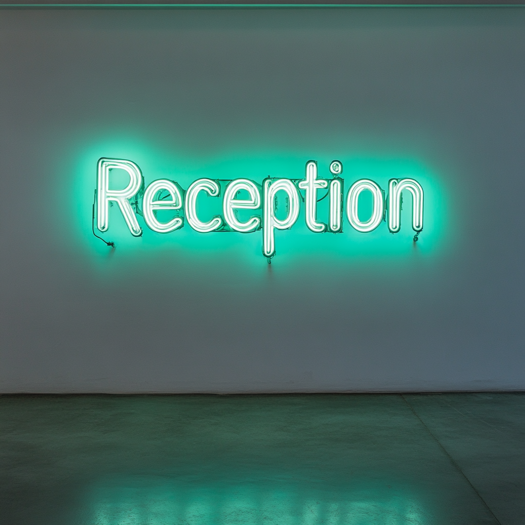 "Reception" - Green Neon Sign, 24 Inches