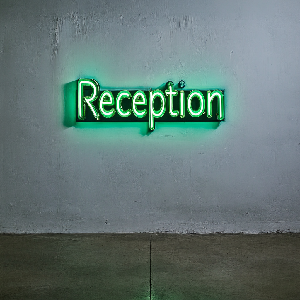 "Reception" - Green Neon Sign, 24 Inches