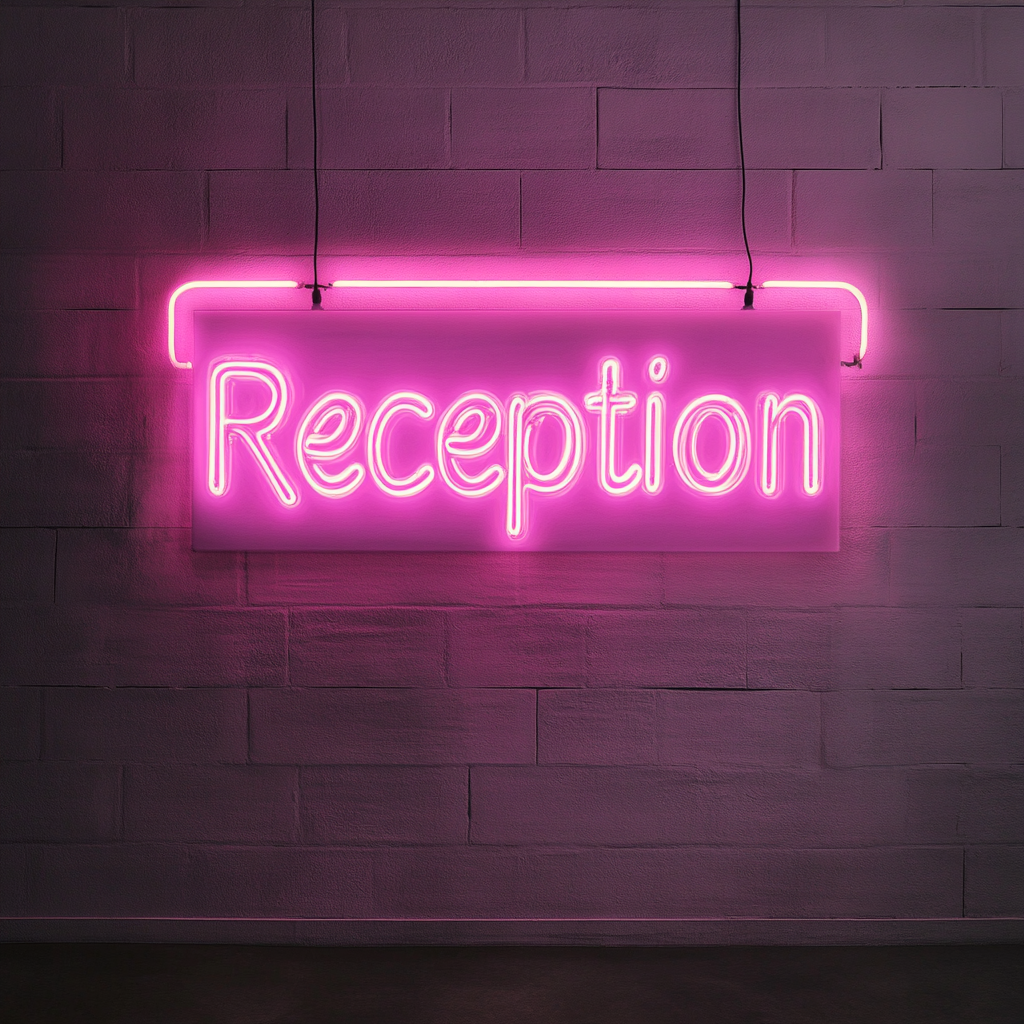 "Reception" - Pink Neon Sign, 24 Inches