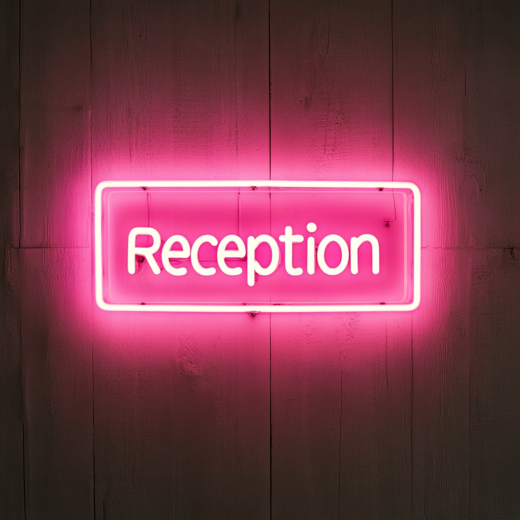 "Reception" - Pink Neon Sign, 24 Inches