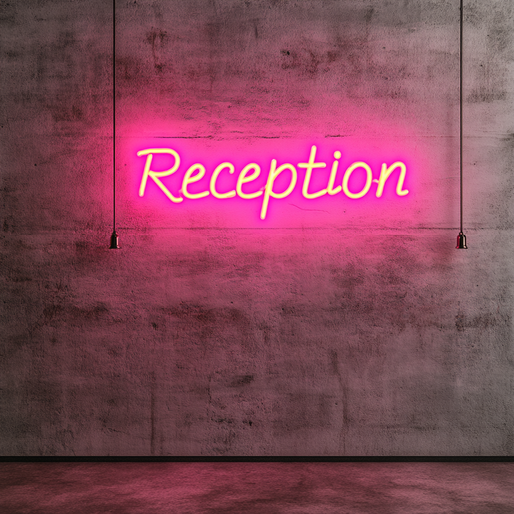 "Reception" - Pink Neon Sign, 24 Inches