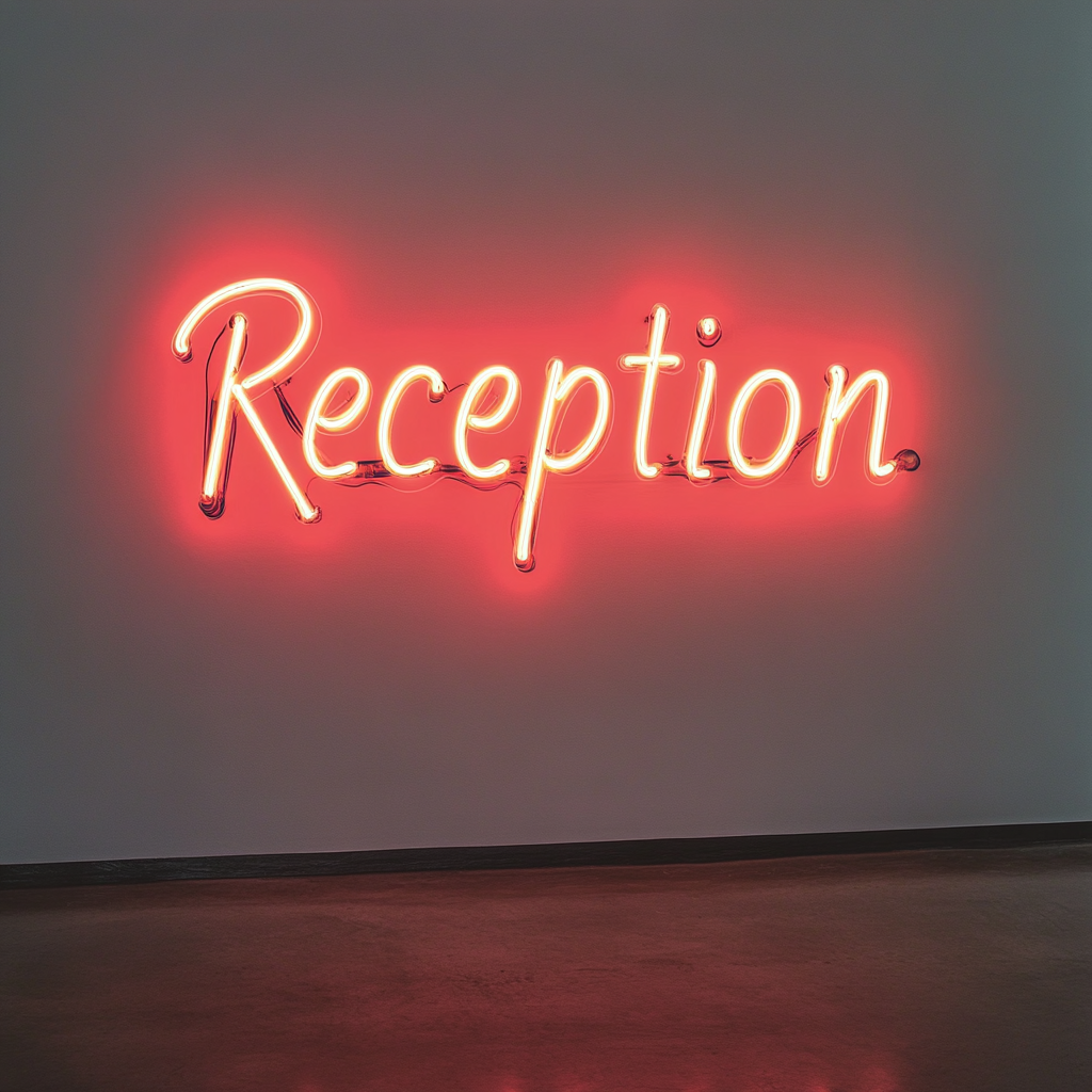 "Reception" - Red Neon Sign, 24 Inches