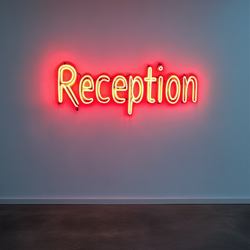 "Reception" - Red Neon Sign, 24 Inches