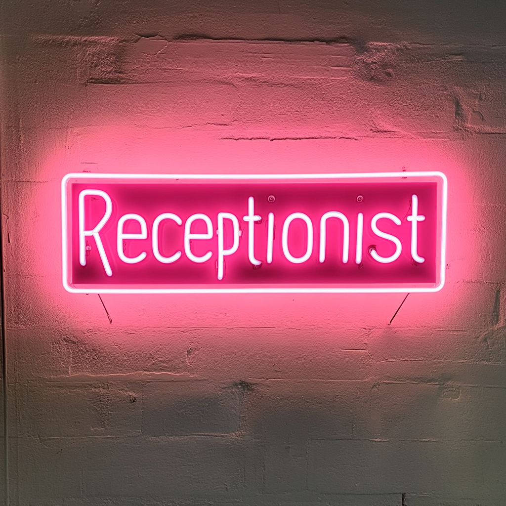 "Receptionist" - Pink Neon Sign, 24 Inches