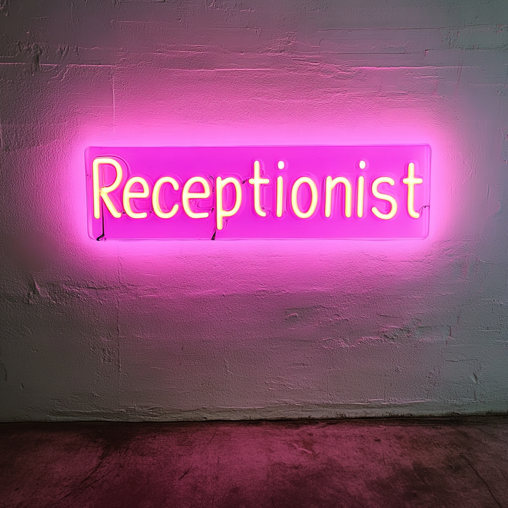 "Receptionist" - Pink Neon Sign, 24 Inches