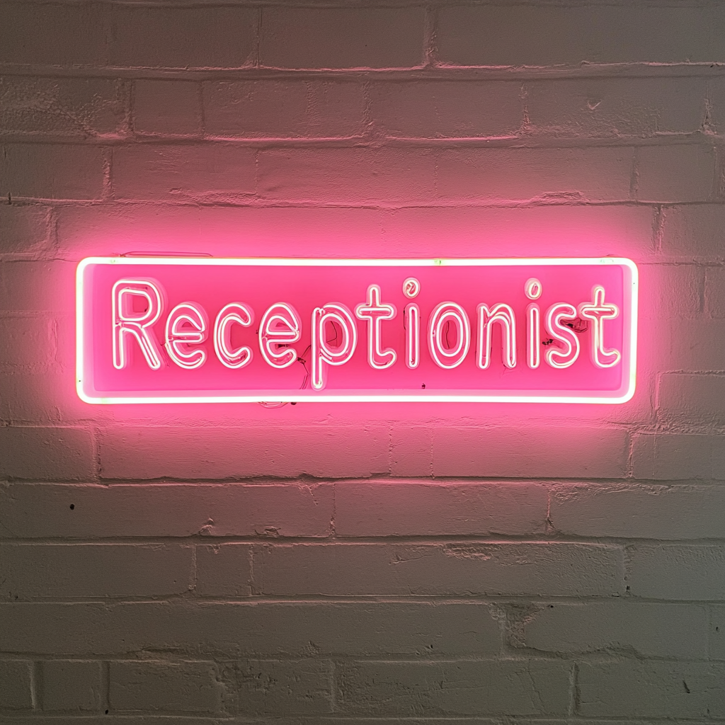 "Receptionist" - Pink Neon Sign, 24 Inches