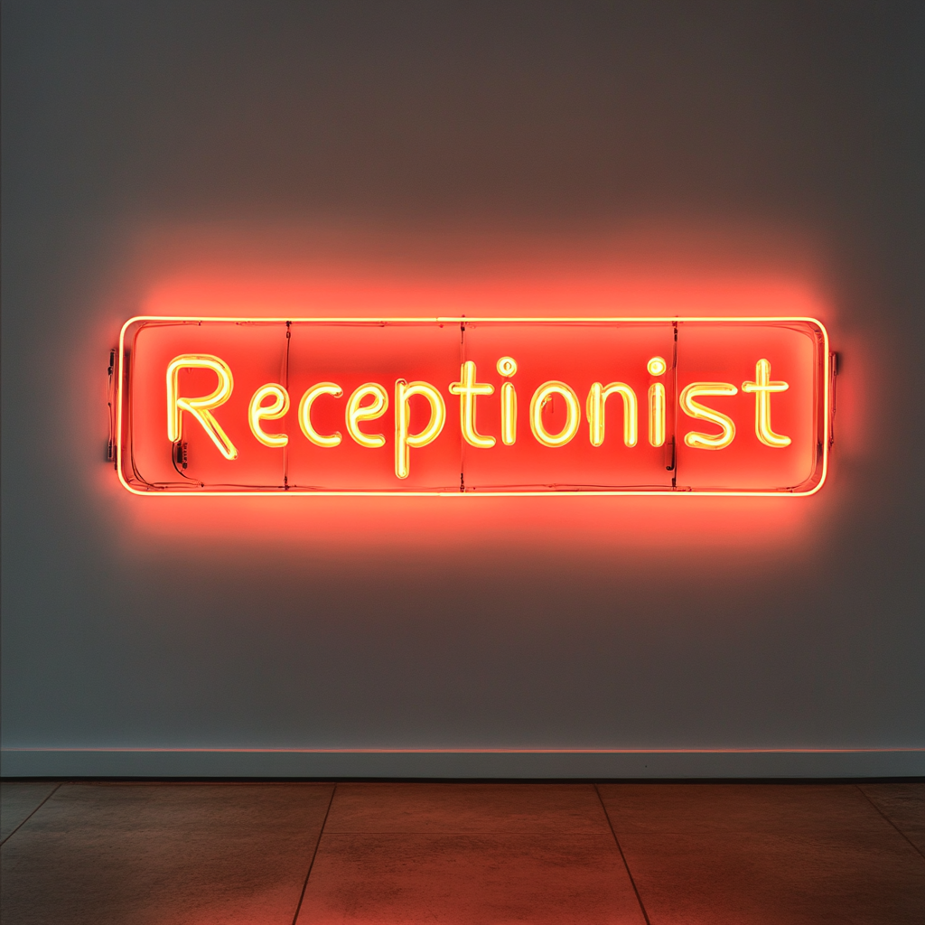"Receptionist" - Red Neon Sign, 24 Inches