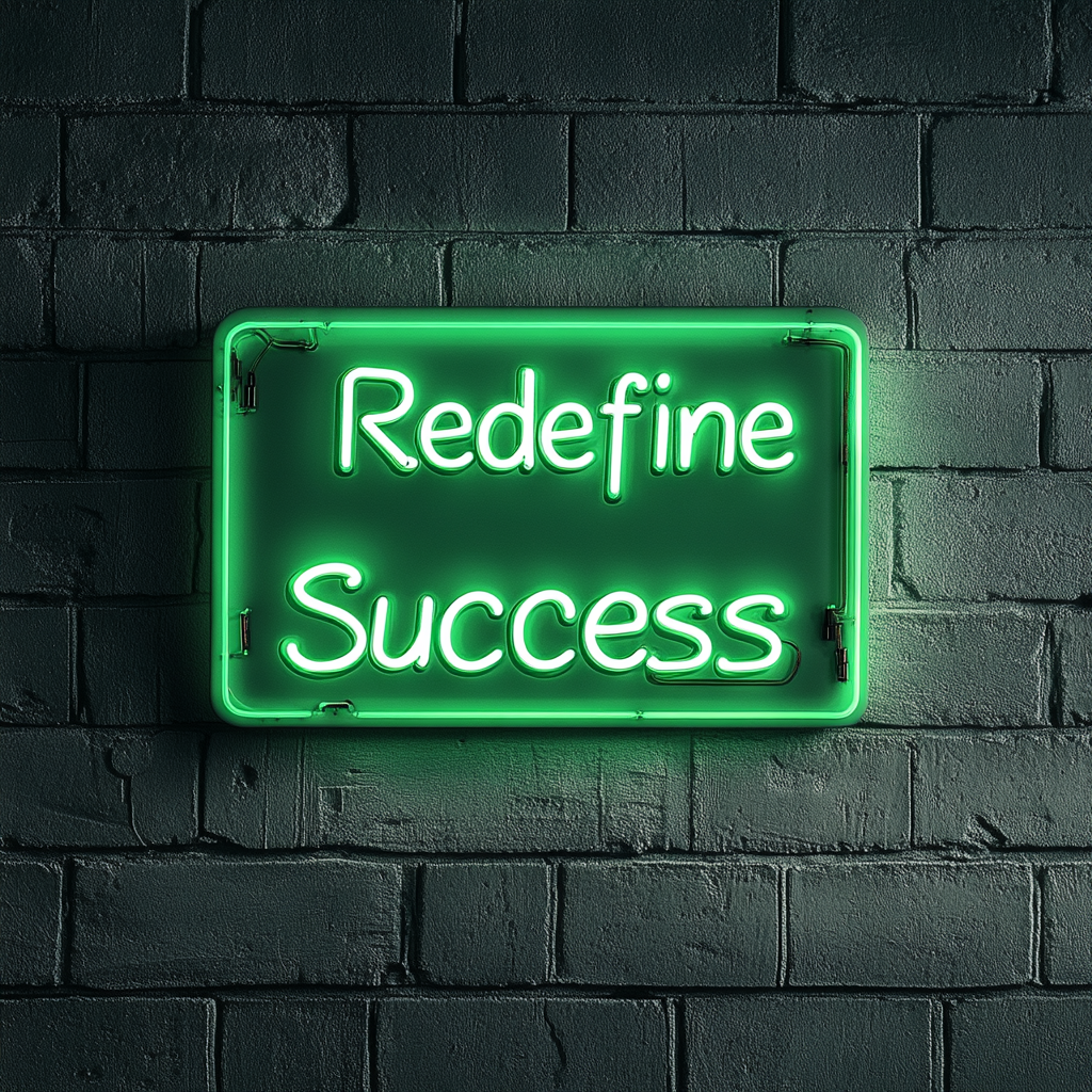 "Redefine Success" - Green Neon Sign, 24 Inches
