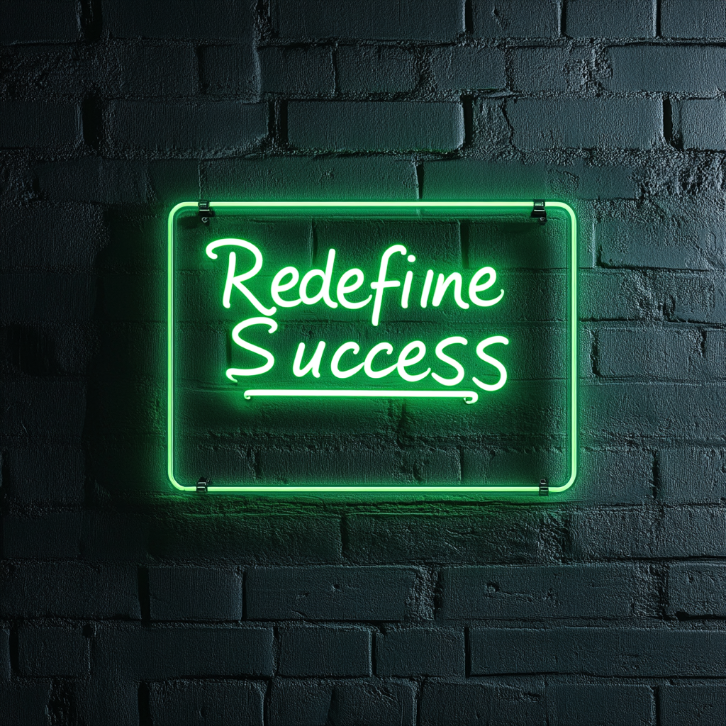 "Redefine Success" - Green Neon Sign, 24 Inches