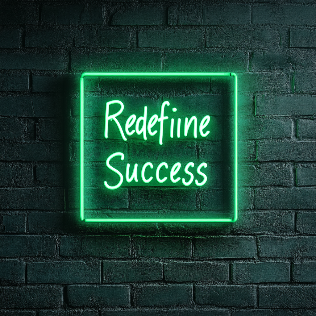 "Redefine Success" - Green Neon Sign, 24 Inches