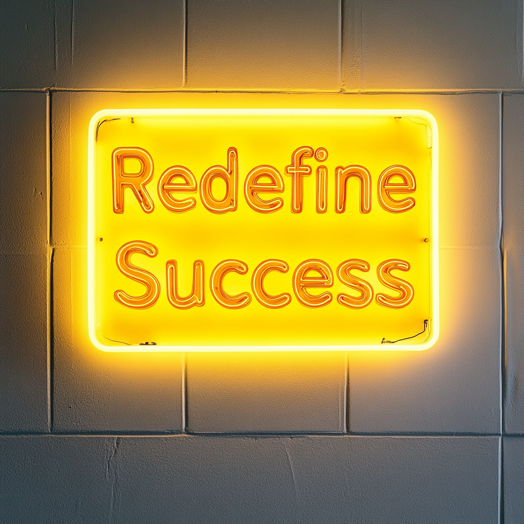"Redefine Success" - Yellow Neon Sign, 24 Inches