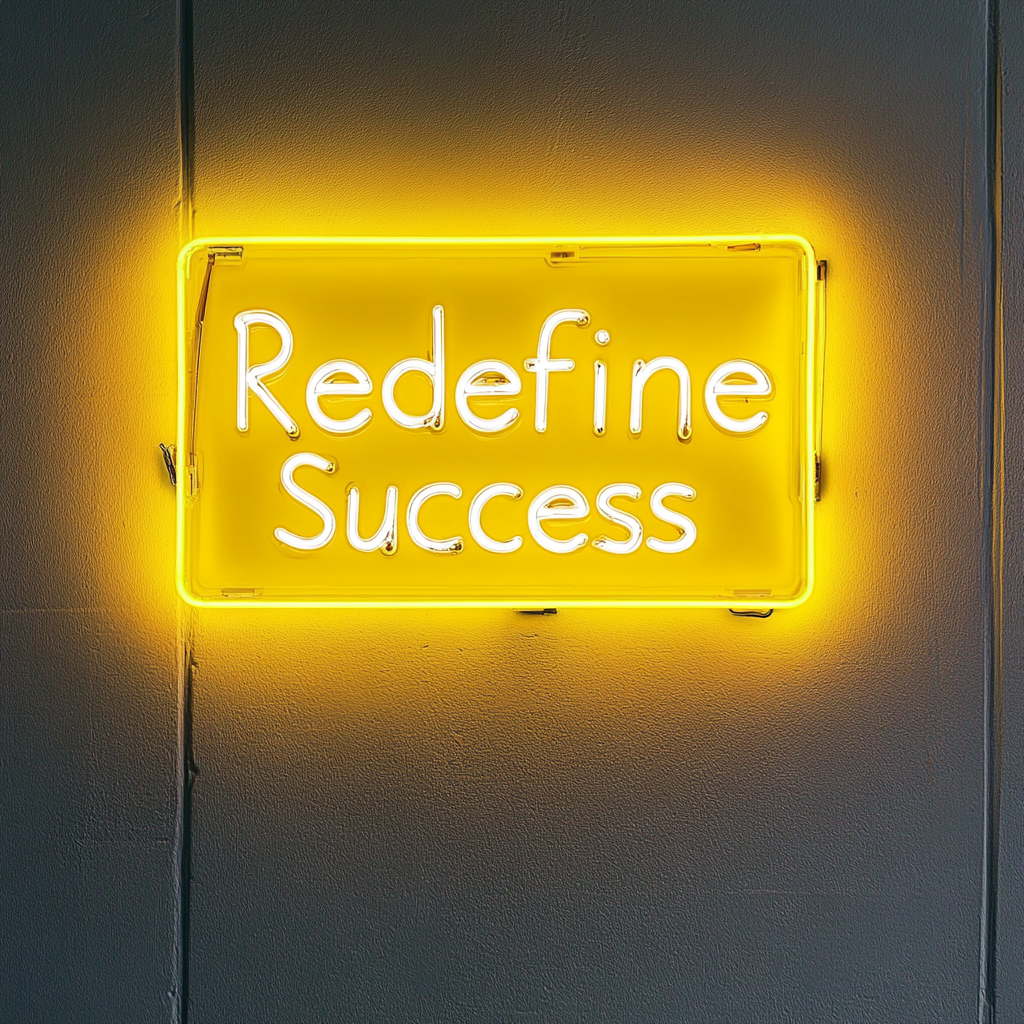 "Redefine Success" - Yellow Neon Sign, 24 Inches