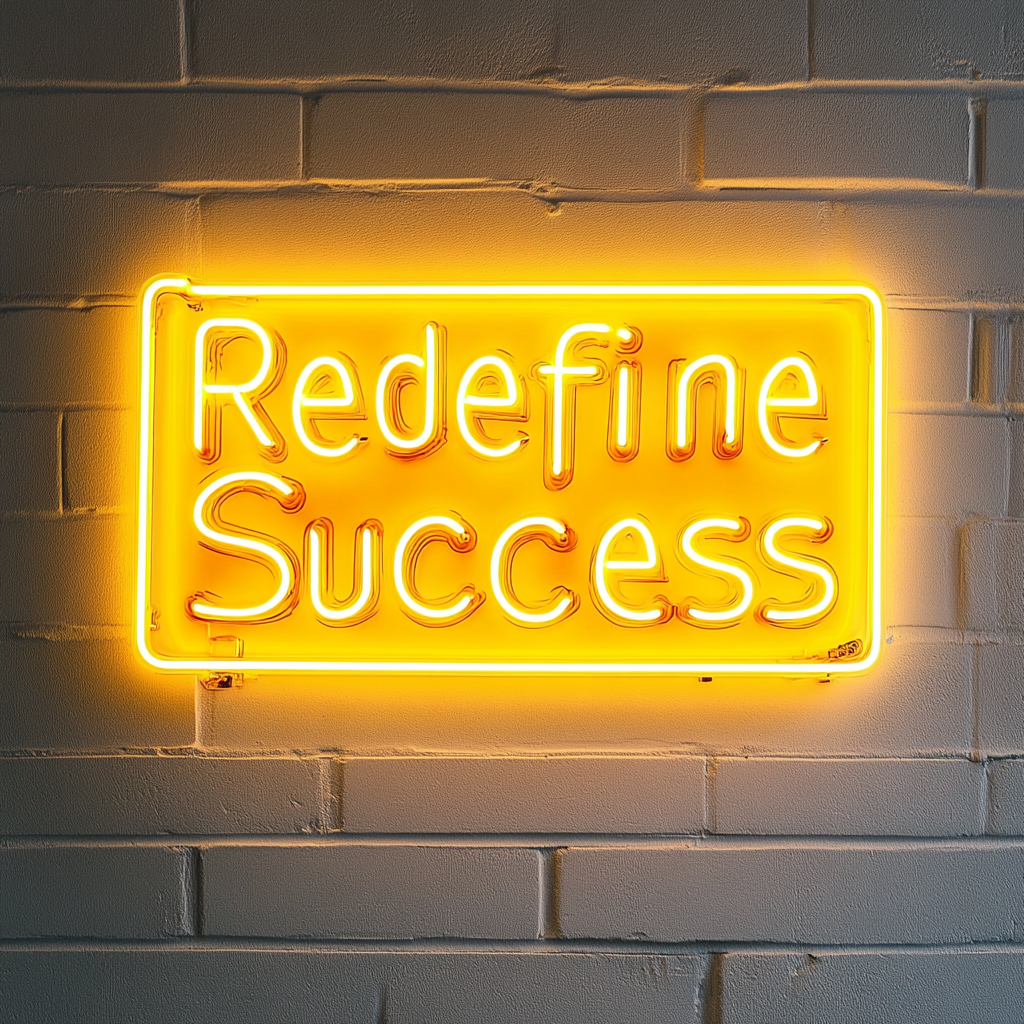 "Redefine Success" - Yellow Neon Sign, 24 Inches