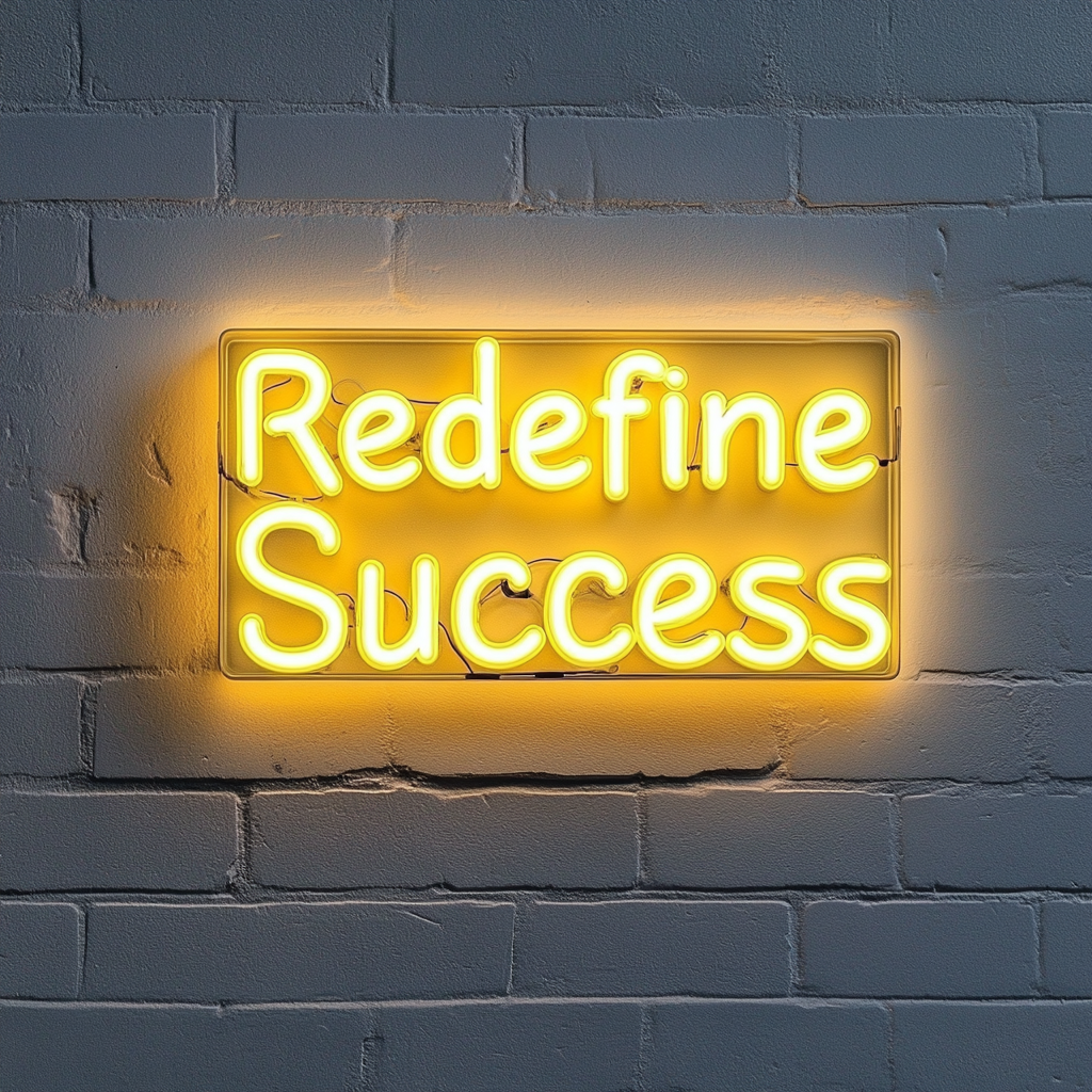 "Redefine Success" - Yellow Neon Sign, 24 Inches