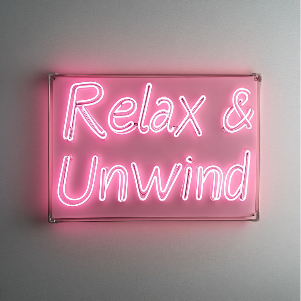 Relax & Unwind - Pink Neon Sign, 24 Inches