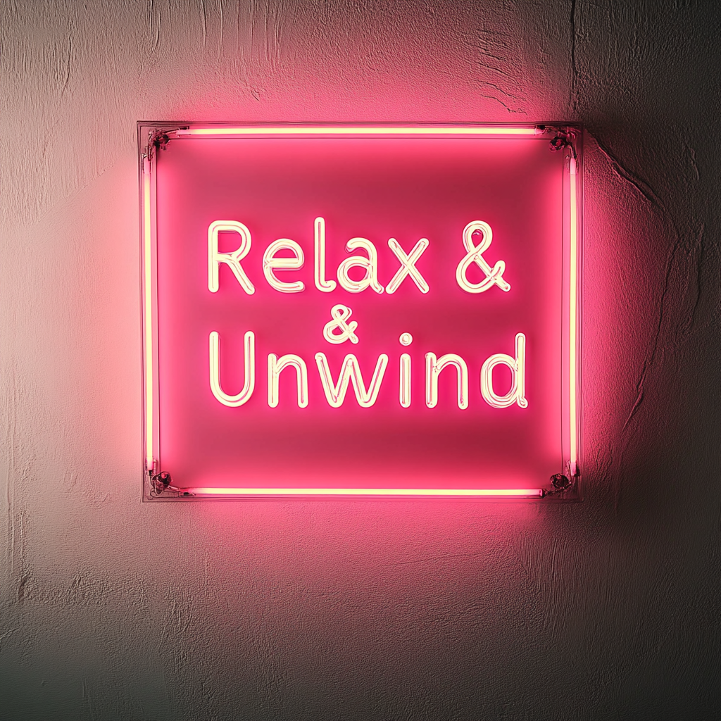 Relax & Unwind - Pink Neon Sign, 24 Inches