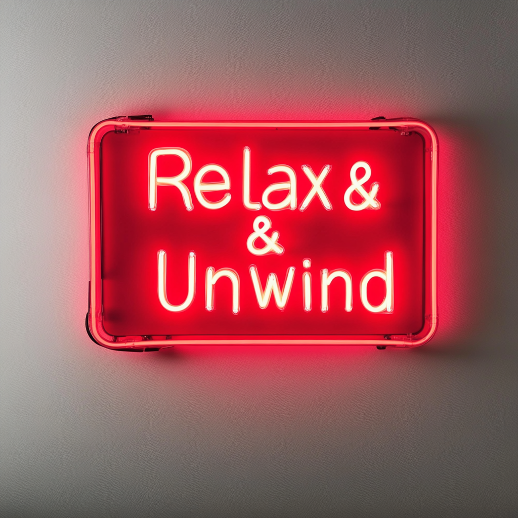 Relax & Unwind - Red Neon Sign, 24 Inches