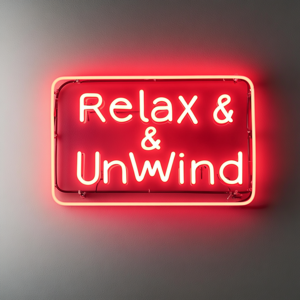 Relax & Unwind - Red Neon Sign, 18 Inches