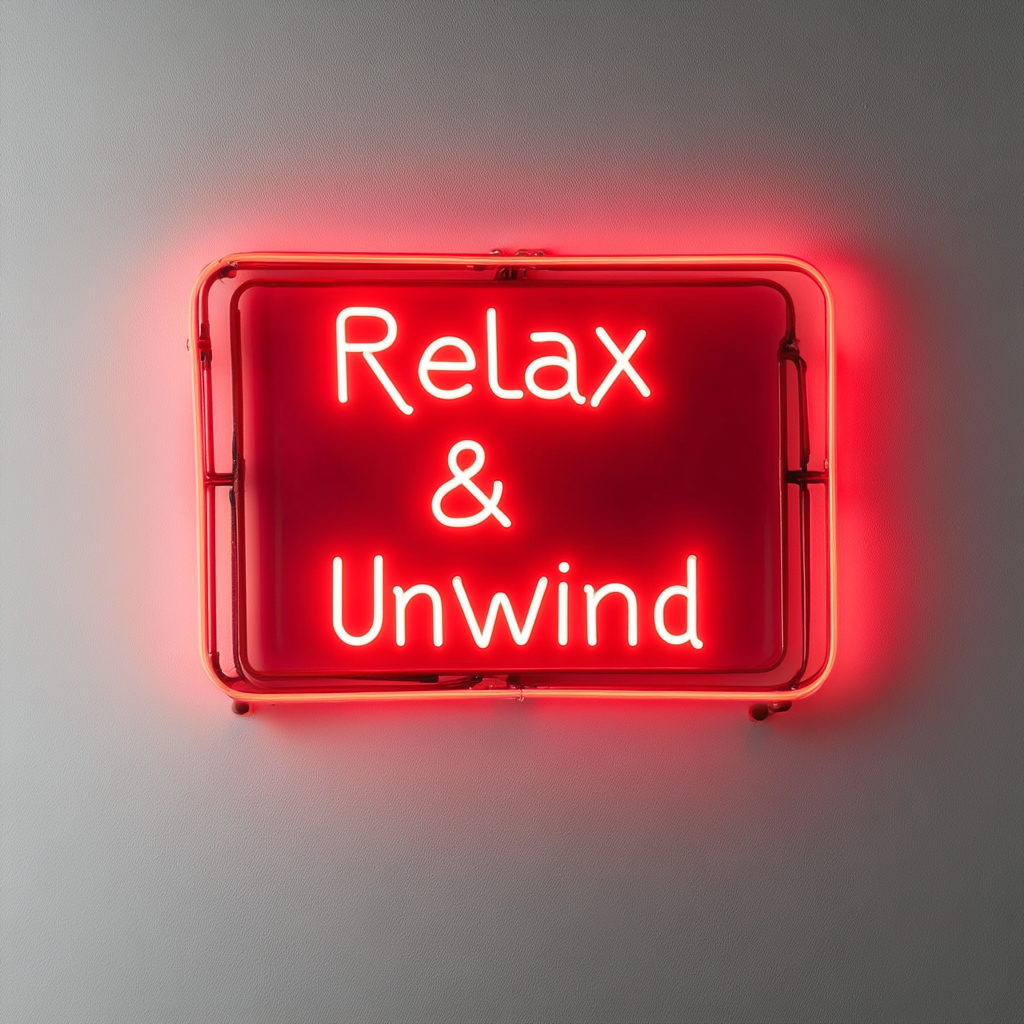 Relax & Unwind - Red Neon Sign, 24 Inches