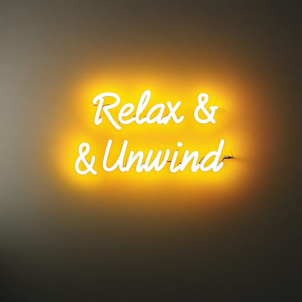 Relax & Unwind - Yellow Neon Sign, 18 Inches