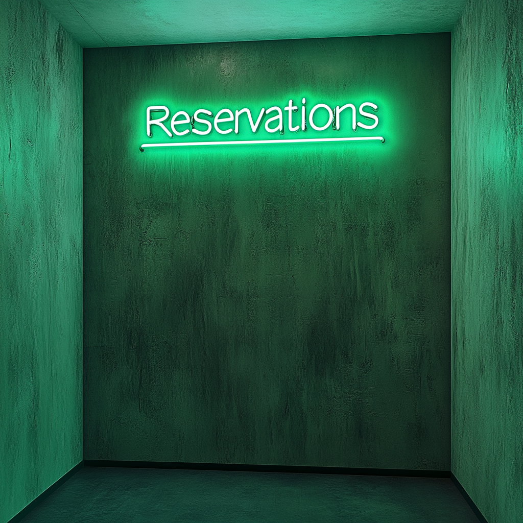 "Reservations" - Green Neon Sign, 24 Inches