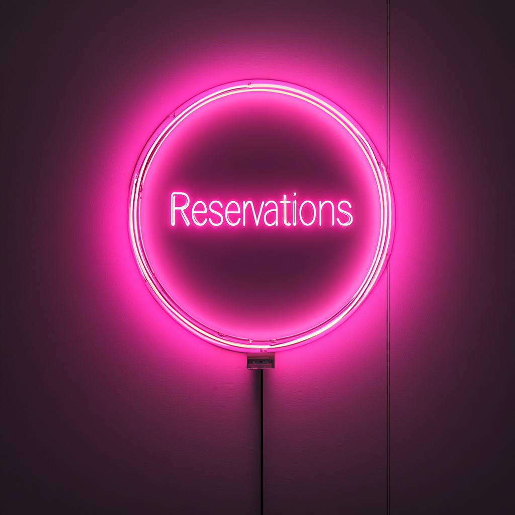 "Reservations" - Pink Neon Sign, 24 Inches