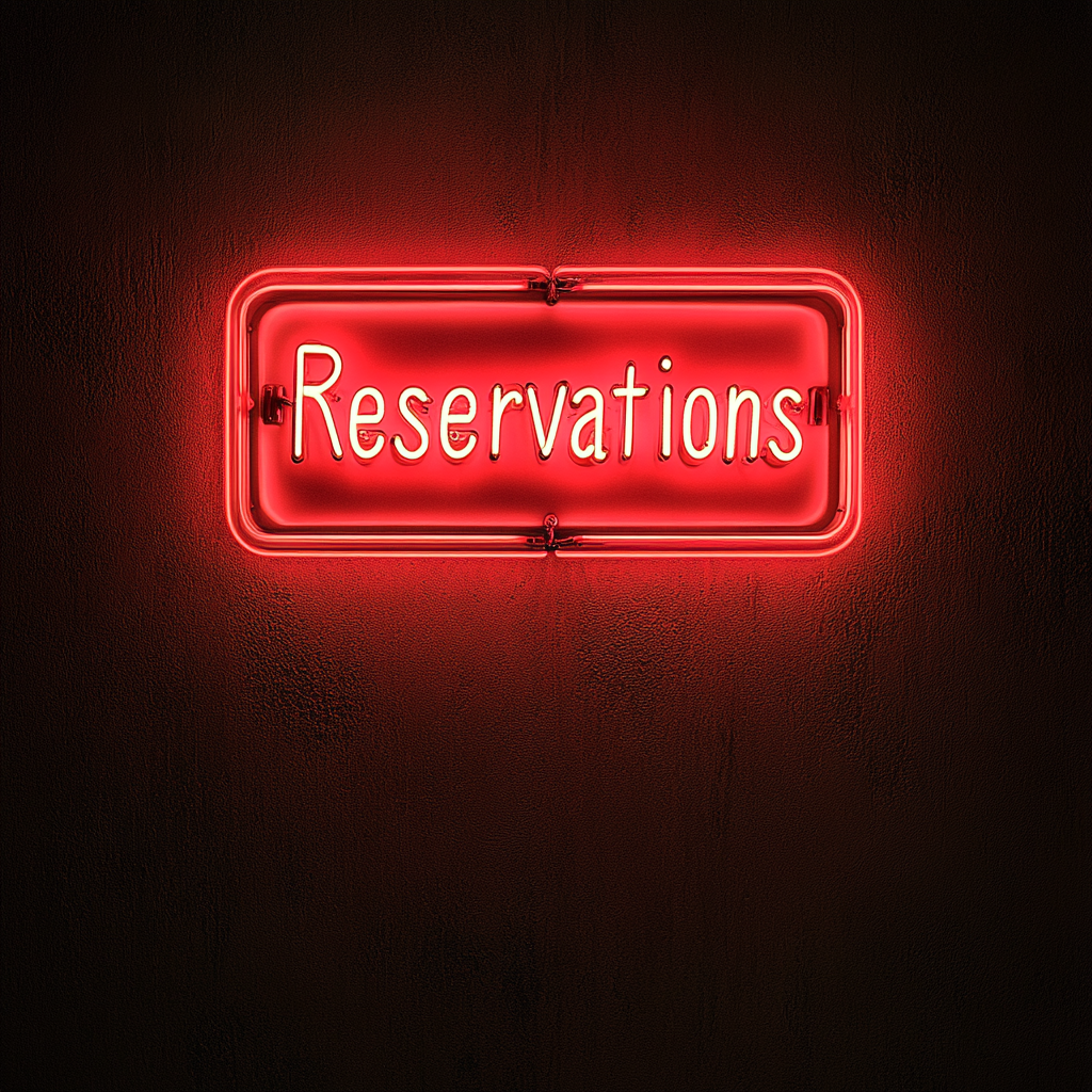 "Reservations" - Red Neon Sign, 24 Inches