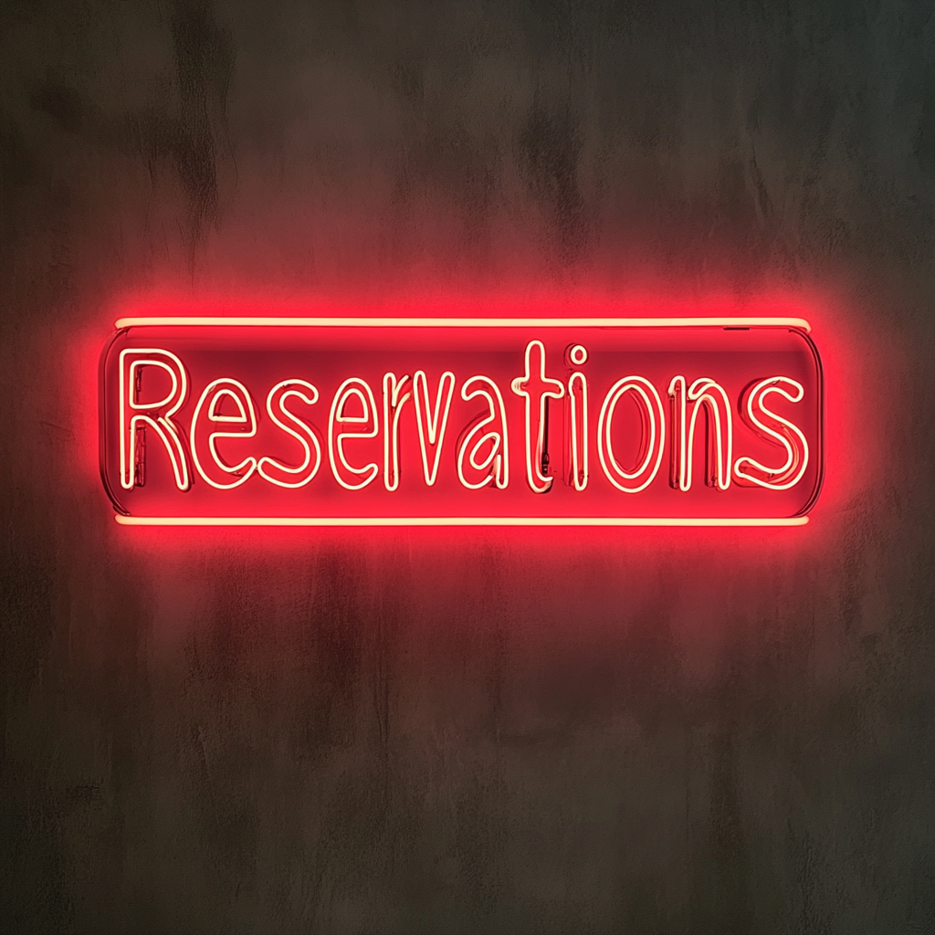 "Reservations" - Red Neon Sign, 24 Inches