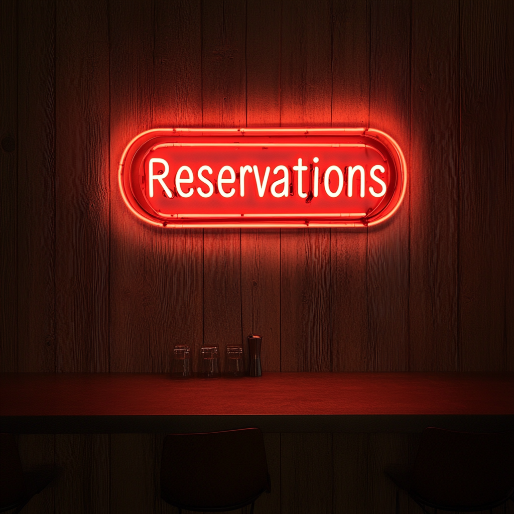 "Reservations" - Red Neon Sign, 24 Inches