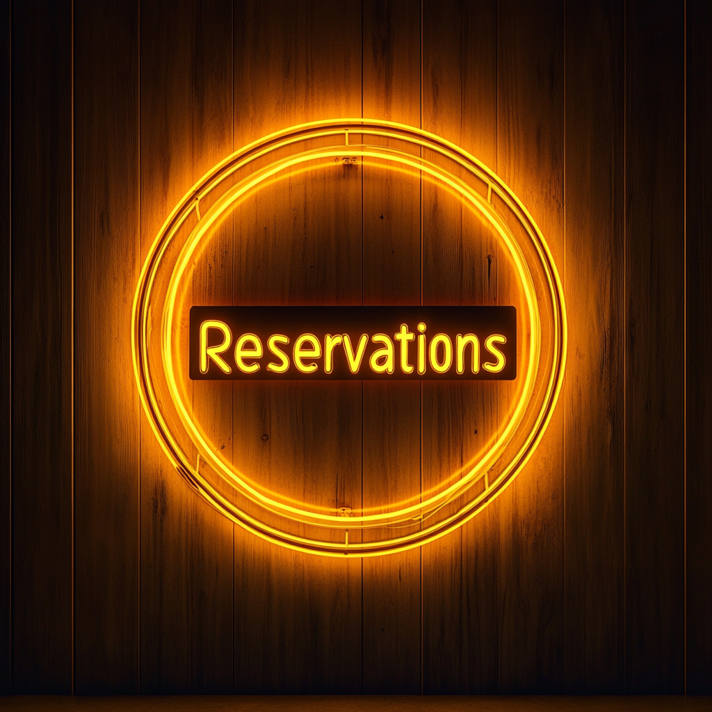 "Reservations" - Yellow Neon Sign, 24 Inches