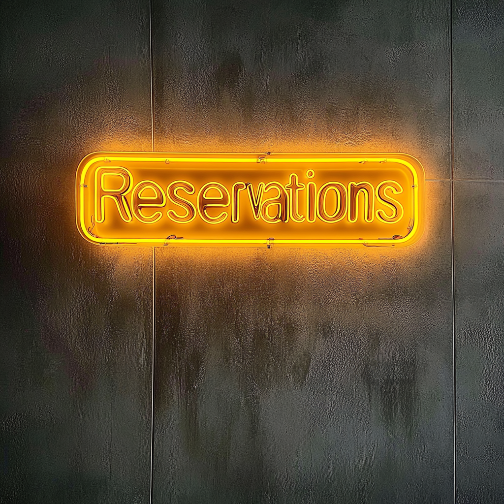 "Reservations" - Yellow Neon Sign, 24 Inches