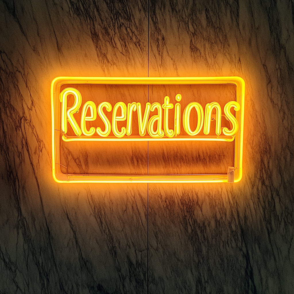 "Reservations" - Yellow Neon Sign, 24 Inches