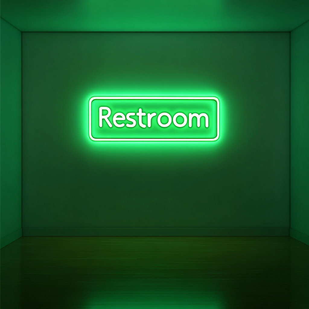 "Restroom" - Green Neon Sign, 24 Inches