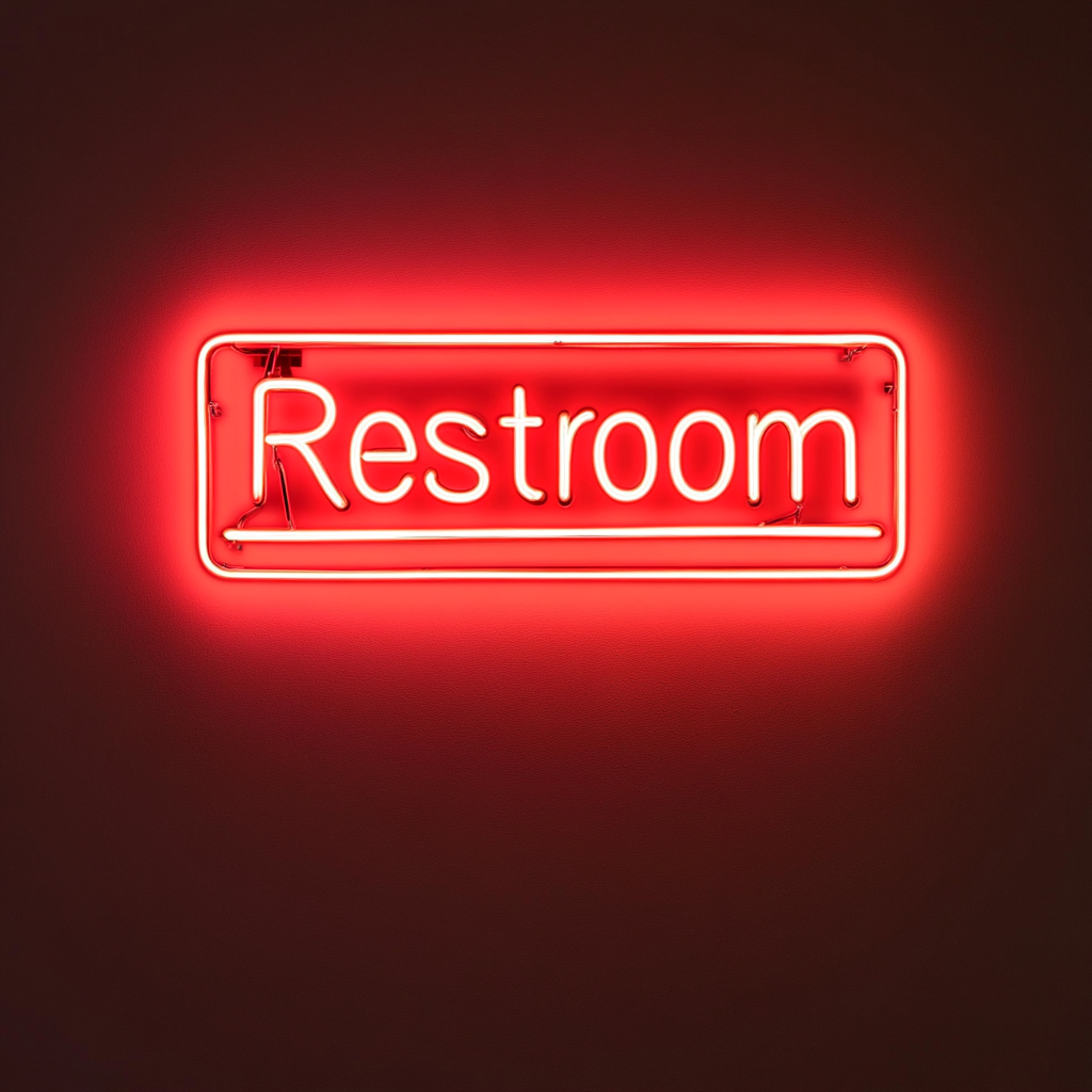 "Restroom" - Red Neon Sign, 24 Inches
