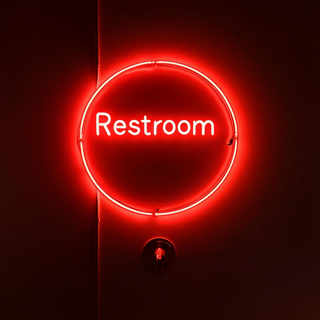"Restroom" - Red Neon Sign, 24 Inches