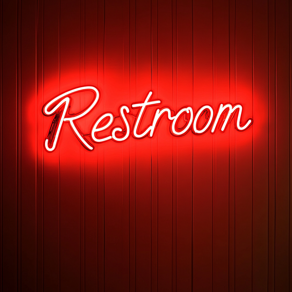 "Restroom" - Red Neon Sign, 18 Inches