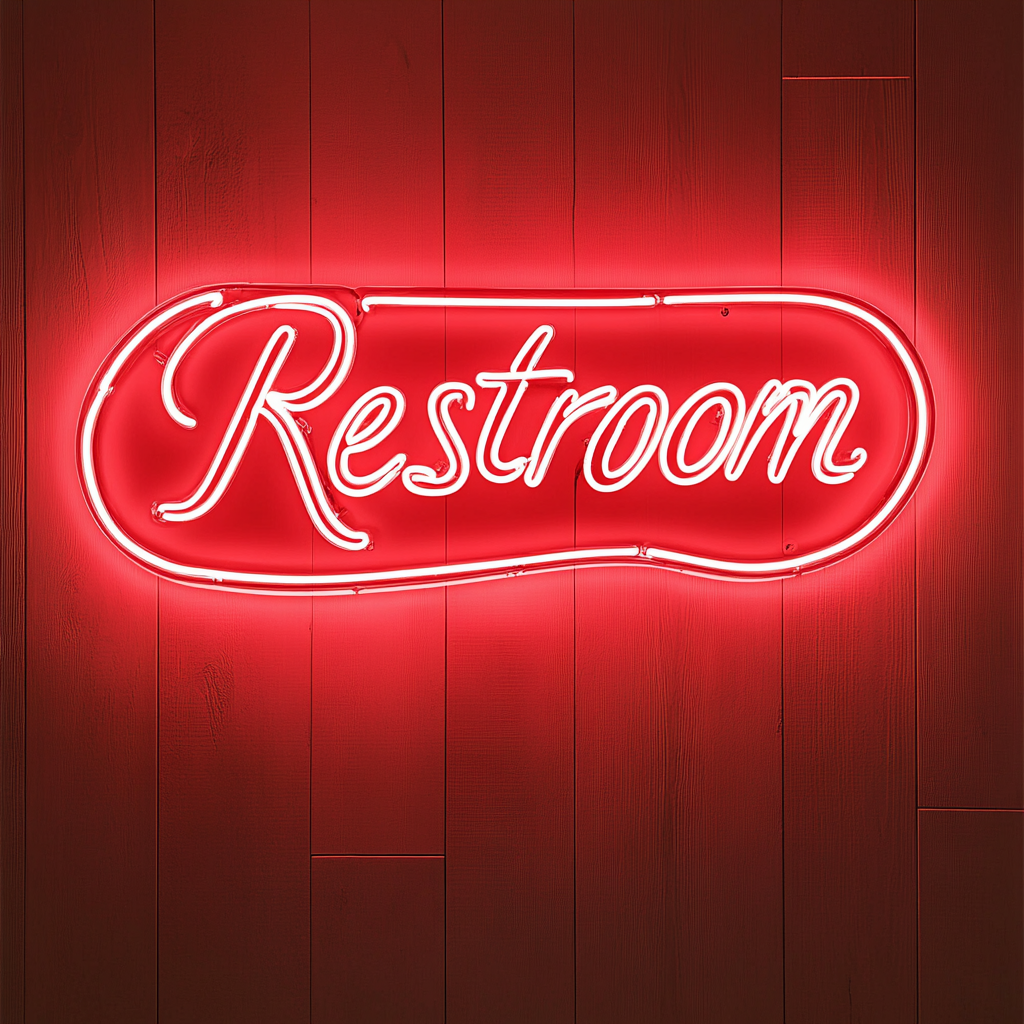 "Restroom" - Red Neon Sign, 24 Inches