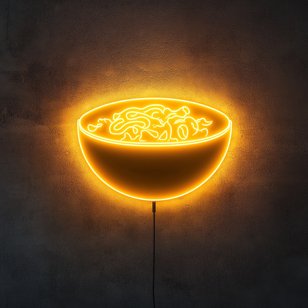 Rice Bowl - Yellow Neon Sign, 18 Inches