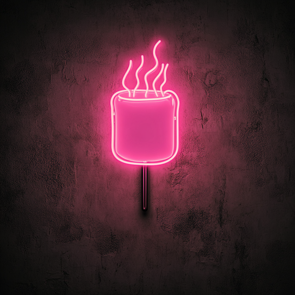 Roasting Marshmallow - Pink Neon Sign, 18 Inches